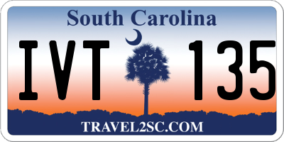 SC license plate IVT135