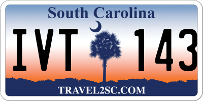 SC license plate IVT143