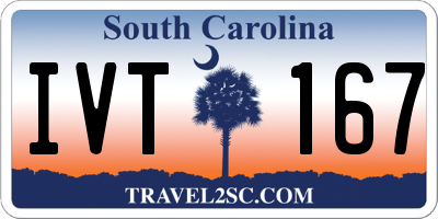 SC license plate IVT167