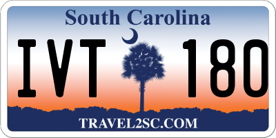 SC license plate IVT180
