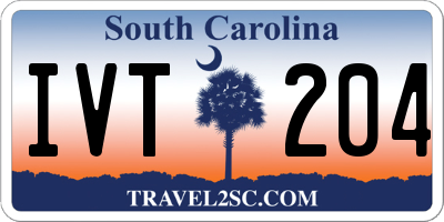 SC license plate IVT204