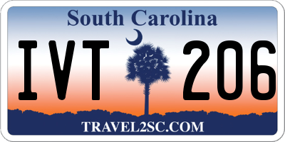SC license plate IVT206