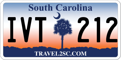 SC license plate IVT212