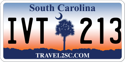 SC license plate IVT213