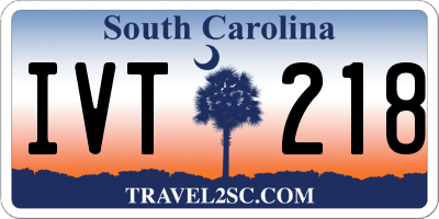 SC license plate IVT218