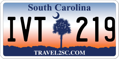 SC license plate IVT219