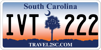 SC license plate IVT222