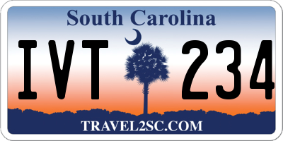 SC license plate IVT234