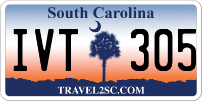 SC license plate IVT305