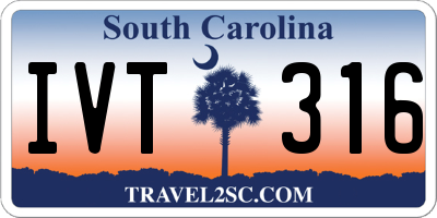 SC license plate IVT316