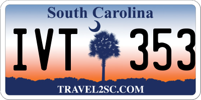 SC license plate IVT353