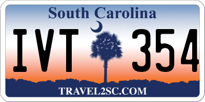 SC license plate IVT354