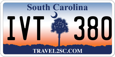SC license plate IVT380
