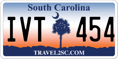 SC license plate IVT454