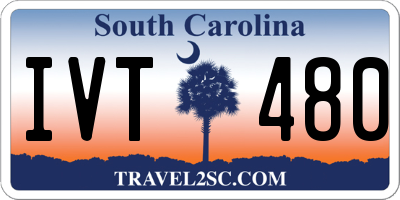 SC license plate IVT480