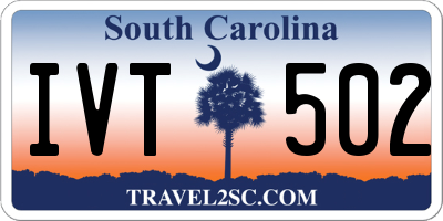 SC license plate IVT502