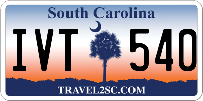 SC license plate IVT540