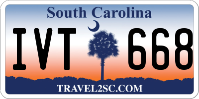 SC license plate IVT668