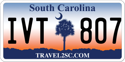 SC license plate IVT807