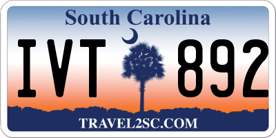 SC license plate IVT892