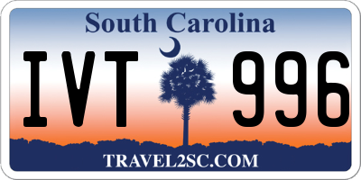 SC license plate IVT996