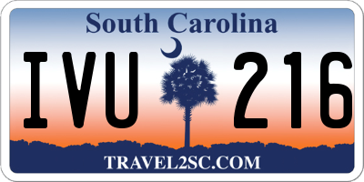 SC license plate IVU216