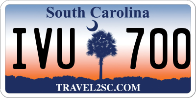 SC license plate IVU700