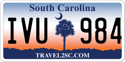 SC license plate IVU984