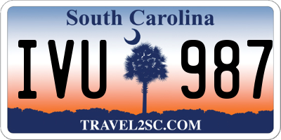 SC license plate IVU987
