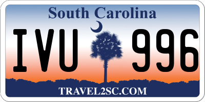 SC license plate IVU996