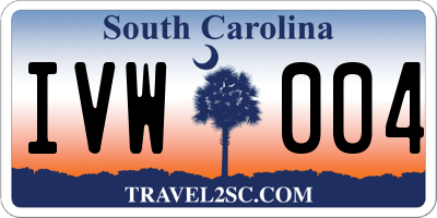 SC license plate IVW004