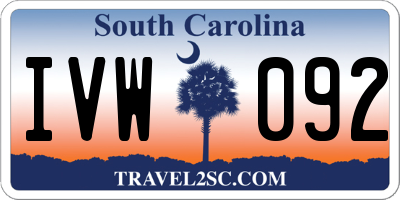 SC license plate IVW092