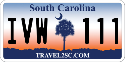 SC license plate IVW111