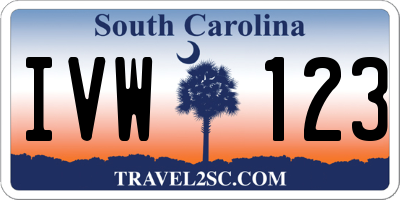 SC license plate IVW123