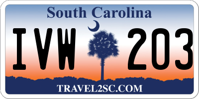 SC license plate IVW203