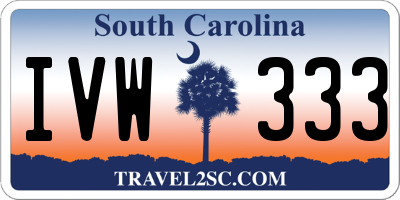 SC license plate IVW333