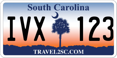 SC license plate IVX123