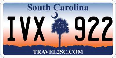 SC license plate IVX922