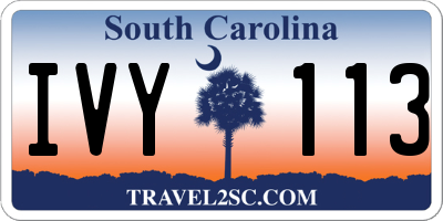SC license plate IVY113