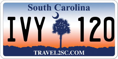 SC license plate IVY120