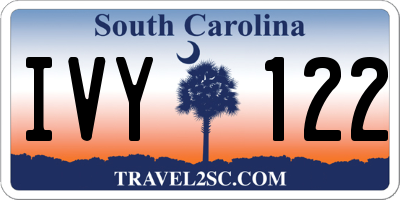 SC license plate IVY122