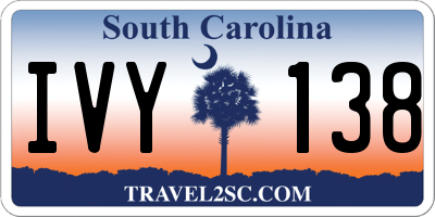 SC license plate IVY138