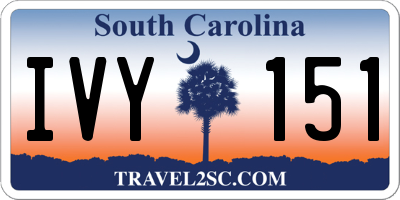 SC license plate IVY151