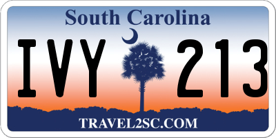 SC license plate IVY213