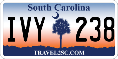 SC license plate IVY238