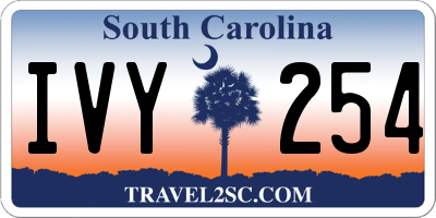 SC license plate IVY254