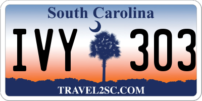 SC license plate IVY303
