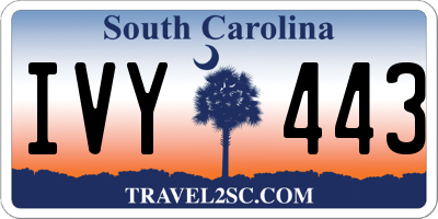 SC license plate IVY443