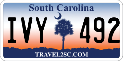 SC license plate IVY492