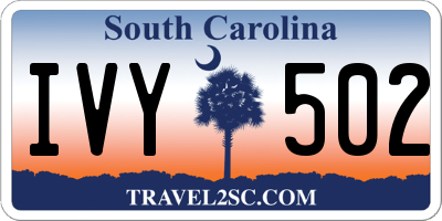 SC license plate IVY502